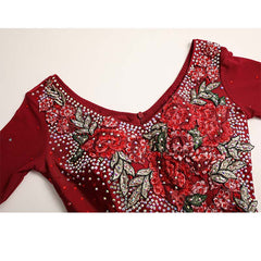 Customisable-Women's Rhinestones Blue Modern WaltDress Ballroom Dance Dress Swing Dress Competition