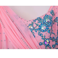 Women's Rhinestone Splicing Modern Dress Ballroom Dress Performance Swing Dress Competition Wear