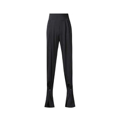 Women's Black High Waisted Wide Two Ways To Wear Latin Dance Wear Training Performance Pants