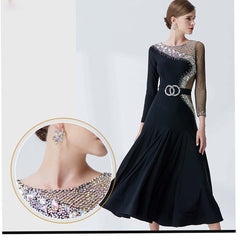 YUN Customisable-Women's DiamonBallroom Dancewear Modern Cotillion WaltDance Dress