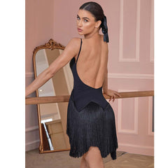 Women's Sleeveless Tassel Dance Dress Dance Wear Training Performance Dress