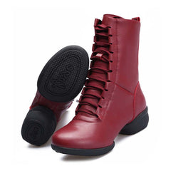 Women's Leatherette Boots JazWith Lace-up Dance Boots/Dance Shoes