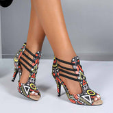 Women's Leatherette Customized Heel Rubber Sole Salsa Shoes Dance Boots Ballroom Dance Shoes