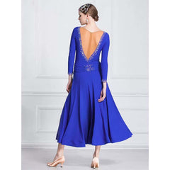 YUN Customisable-Women's Blue DiamonBallroom WaltModern Dance Dresses Dancewear