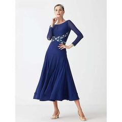 YUN Customisable-Women's Navy DiamonBallroom WaltModern Dance Dresses Dancewear