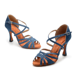 Women's Sparng Glitter Customized Heel Latin Shoes Salsa Shoes Ballroom Dance Shoes