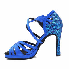 Women's Satin Customized Heel Salsa Latin Dance Shoes Ballroom Dance Shoes