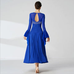 YUN Customisable-Women's Long sleeve DiamonDance Costume Dress For Ballroom Dancing standard/Smooth Dress