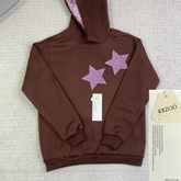 Star print hooded pullover hoodie
