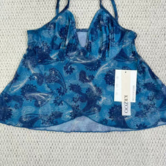 Strapless sheer mesh printed babydoll top