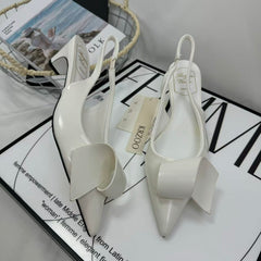 Camellia flower origami pointed-toe high heels