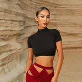 Women's Milk Silk Short Sleeve Latin Dance Tops Dance Wear Training Performance Tops