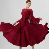 YUN Customisable-Women's Long Sleeve Dress For Ballroom Dancing standard/Smooth Dress