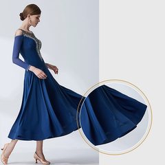 YUN Customisable-Women's Long Sleeve Applique With DiamonCostume Dress For Ballroom Dancing standard/Smooth Dress