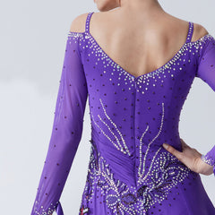 YUN Customisable-Women's Puple DiamonDance Costume Dress For Ballroom Dancing standard/Smooth Dress