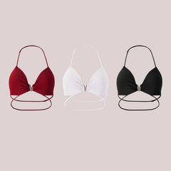 Women's Milk Silk Halter Latin Tops Practice Tops Latin DanceWear