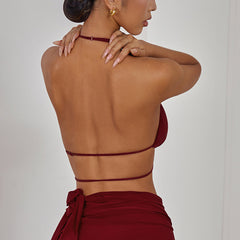 Women's Milk Silk Halter Latin Tops Practice Tops Latin DanceWear