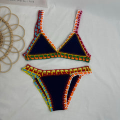Two-Piece Colorful Bikini With Contrast Trim