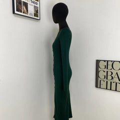 Elegant Single-Breasted Knit Dress