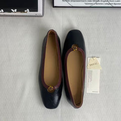 Camellia flower flat shoes