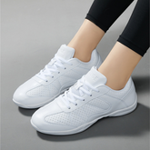 Women's White JazShoes Lace-up Dance Sneakers