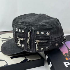Bolted zipper baseball cap