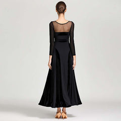 Women's Velvet Long Sleeve Modern Dance Dress Ballroom Dance Costume Training Performance