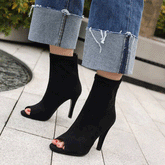 Women's 10cm Slim High Heel JazDance Shoes Heels Open Toe Dance Boots