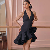 Women's Ruffled Edge Dance Dress Dance Wear Training Performance Dress