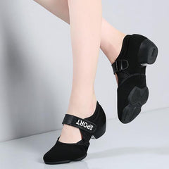Women's Cloth 3.5cm Heels Ballroom Dance Shoes Teaching & Practice Shoes