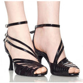 Women's Leatherette Satin Customized Heel Ballroom Dance Shoes Latin Shoes