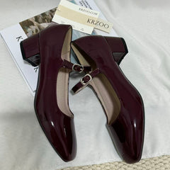 Leather Buckle Mary Janes