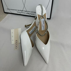 French-style chain beaded high-heeled shoes