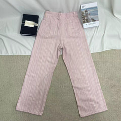 Textured Pink Denim Jeans