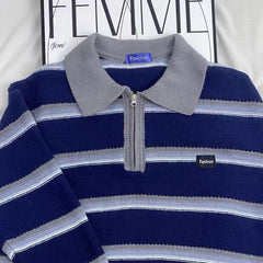 Japanese Retro Striped Top