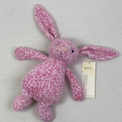 Floral-patterned rabbit fur plush comfort doll