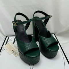 Thick-soled waterproof platform high heels