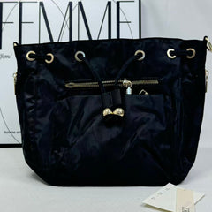 Zippered drawstring crossbody bag