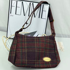 Retro checkered shoulder bag