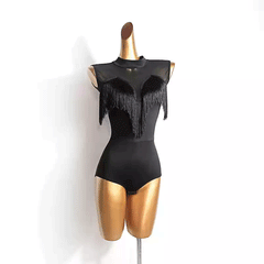 YJFY Women's Black Sleeveless Dance Tops Bodysuit LeotarPractice DanceWear