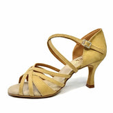 Women's Yellow Customized Heel Latin Dance Shoes Ballroom Dance Shoes