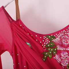 Women's Lace Diamond WaltBallroom Dance Competition Modern Dance Large Swing Dress