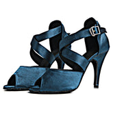 Women's Satin Customized Heel Latin Shoes Ballroom Dance Shoes