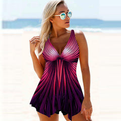 Women Beachwear Swim Tankini Monokini Swimwear Bathing Suit Two Pieces Swimsuits Large Tankinis Printed Beach Summer Swimdress