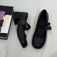 Retro-Style Color-Block Low-Cut Mary Janes