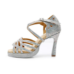 Women's Sparkling Glitter Customized Heel Ballroom Dance Shoes Latin Shoes