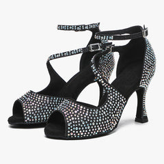 Women's Sparkling Glitter Customized Heel Latin Shoes Salsa Shoes Ballroom Dance Shoes