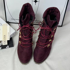Front lace-up buckle boots