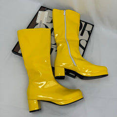 Side-zip mid-calf boots