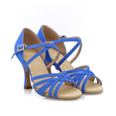 Women's Suede Customized Heel Ankle Strap Ballroom Latin Dance Shoes